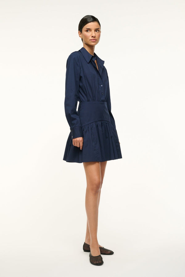 Staud ROCCO MINI DRESS NAVY