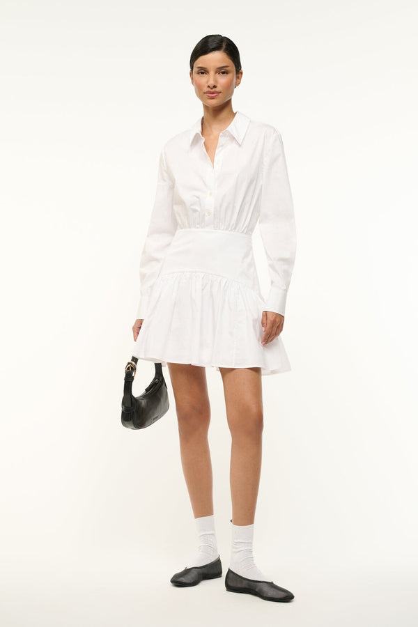 staud ROCCO MINI DRESS WHITE