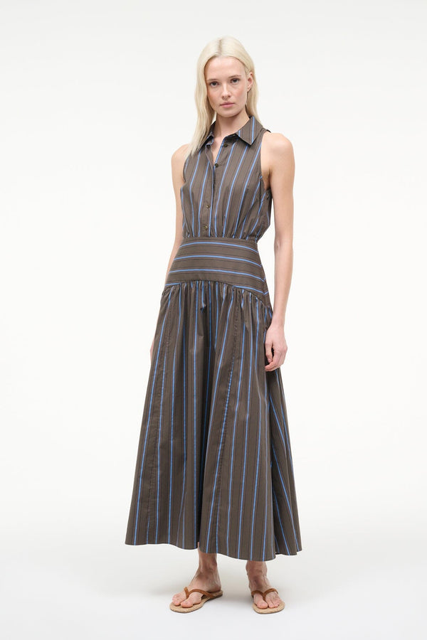 staud ROMY DRESS HUNTINGTON STRIPE