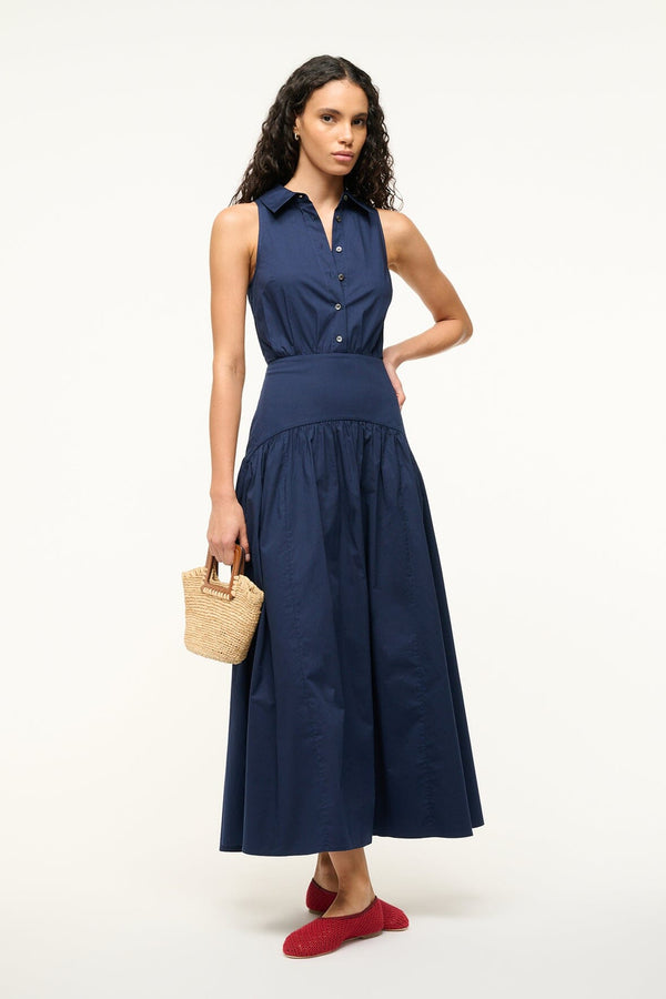 staud ROMY DRESS NAVY