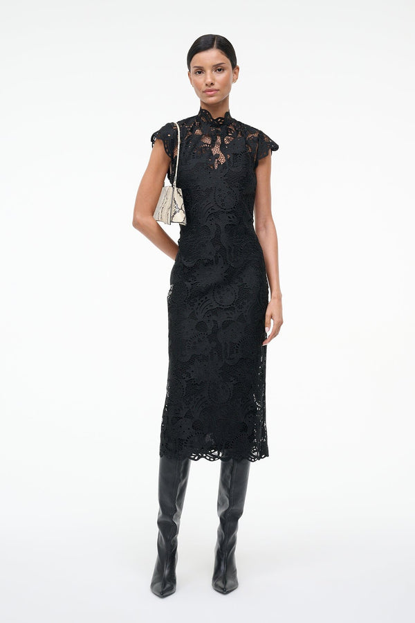 staud ROSALINE DRESS BLACK