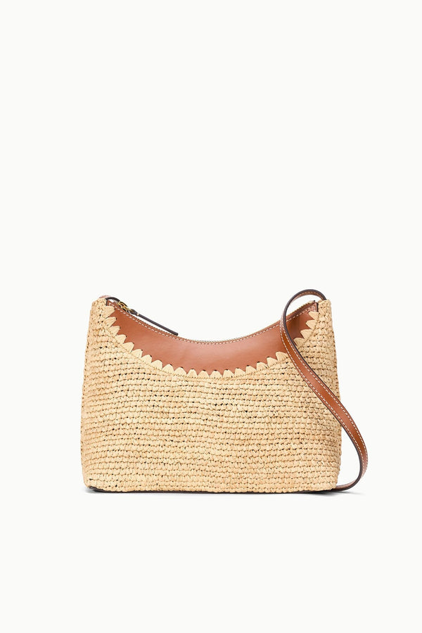 staud ROWEY RAFFIA BAG NATURAL TAN