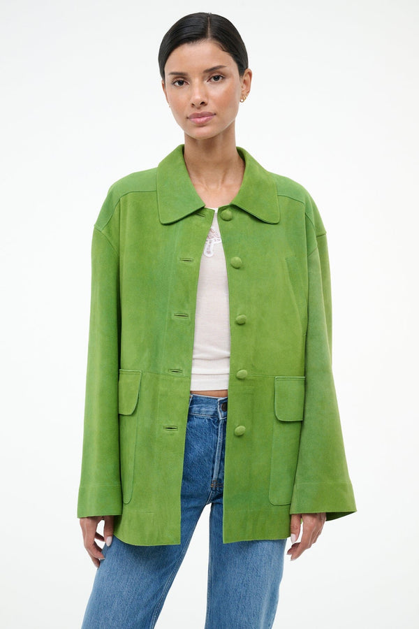Staud ROXANNE SUEDE JACKET LEAF SUEDE