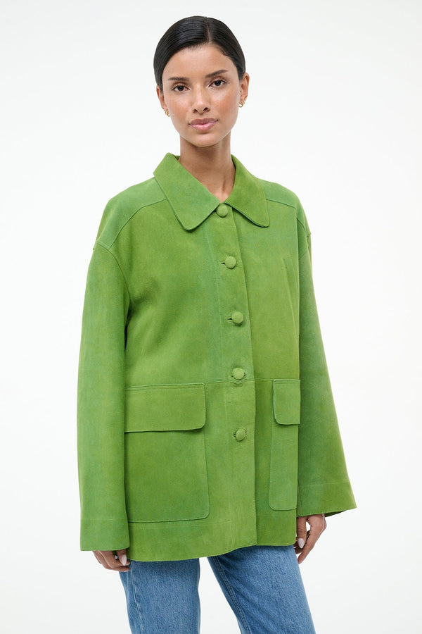 Staud ROXANNE SUEDE JACKET LEAF SUEDE