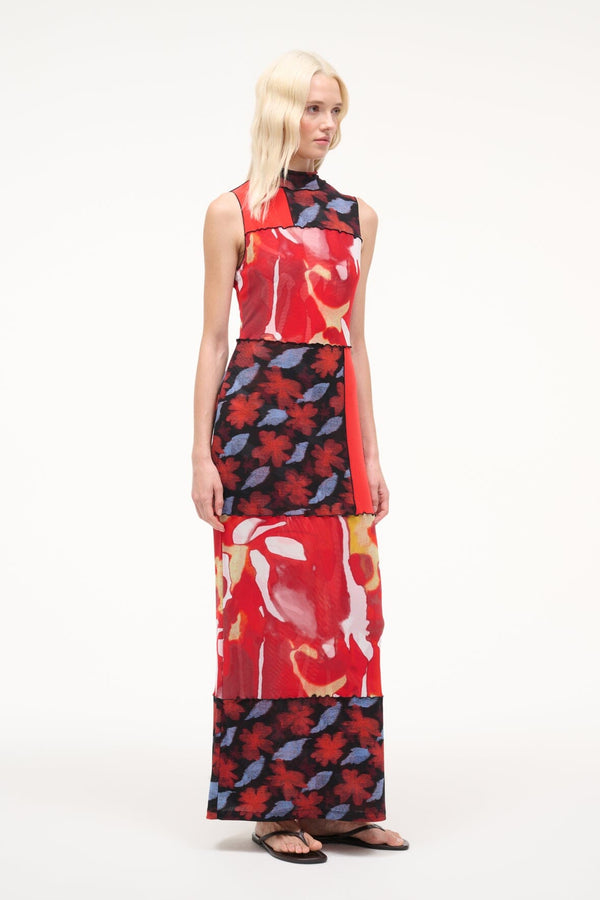 Staud RUBY DRESS RED ZONE MULTI