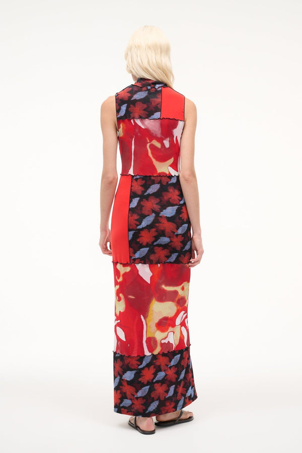 Staud RUBY DRESS RED ZONE MULTI