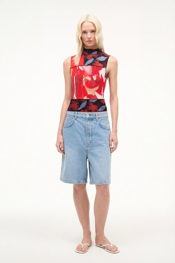 staud RUBY TOP RED ZONE MULTI