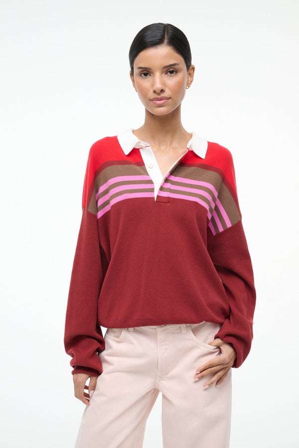 Staud SAIL TOP CARDINAL MULTI STRIPE