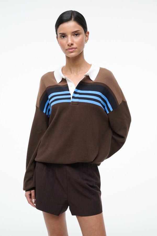 staud SAIL TOP EARTH MULTI STRIPE