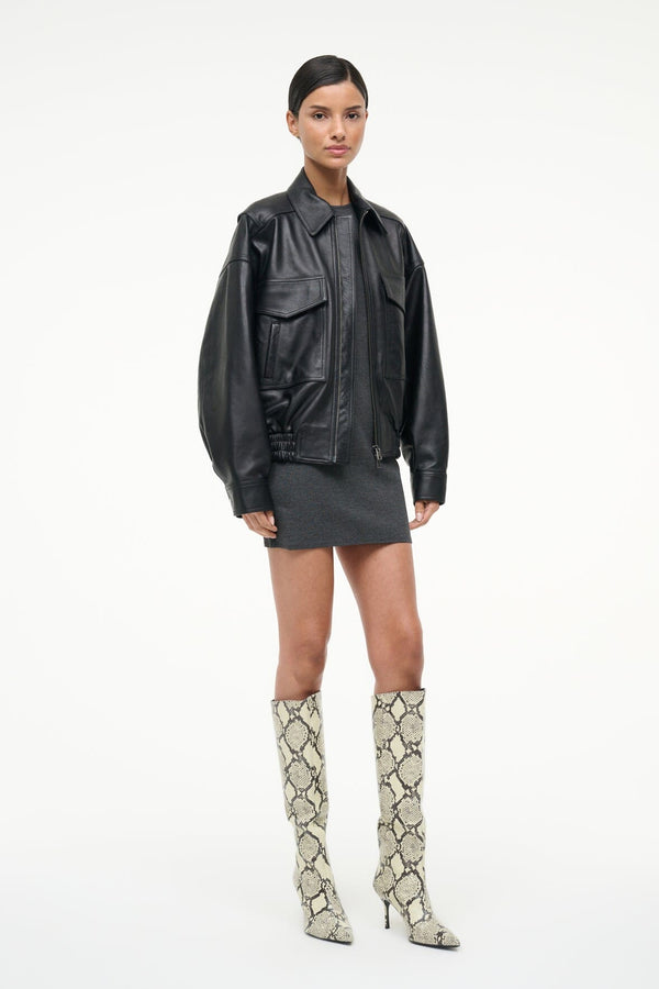 Staud SEBASTIAN HIGH HEEL BOOT WHITE SNAKE