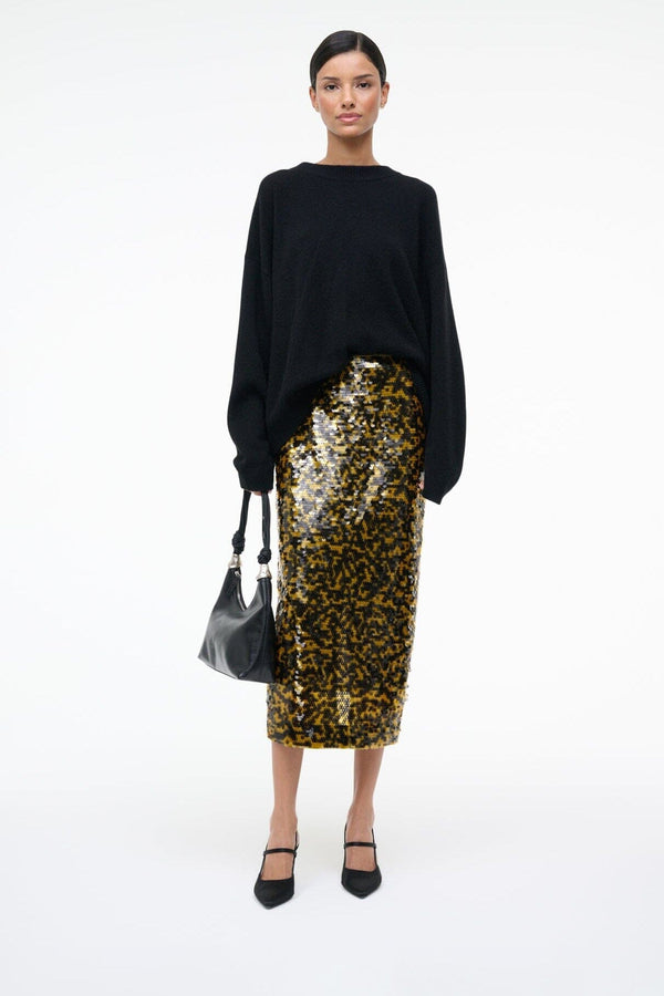 Staud SEBASTIAN HIGH HEEL SLINGBACK BLACK SATIN