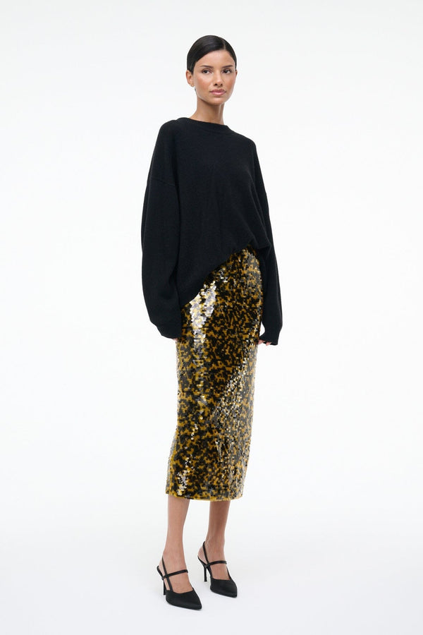 Staud SEBASTIAN HIGH HEEL SLINGBACK BLACK SATIN