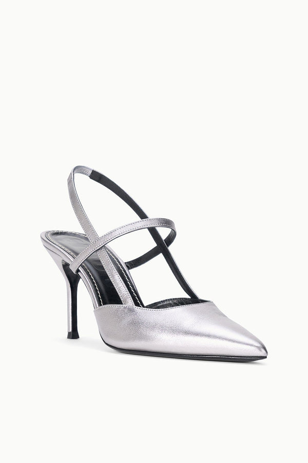 Staud SEBASTIAN HIGH HEEL SLINGBACK PEWTER