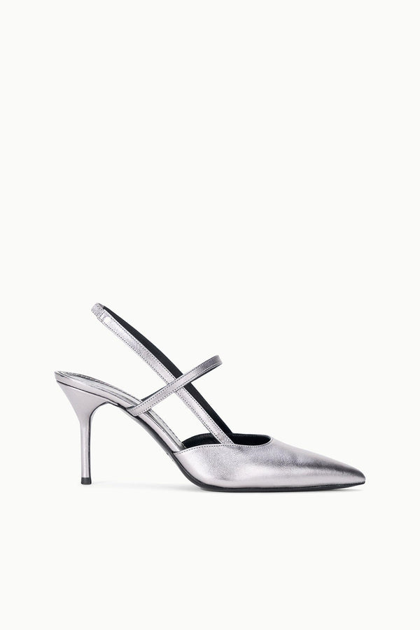 staud SEBASTIAN HIGH HEEL SLINGBACK PEWTER