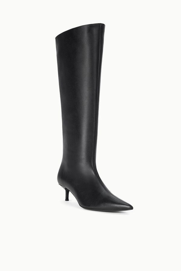 Staud SEBASTIAN KITTEN HEEL BOOT BLACK