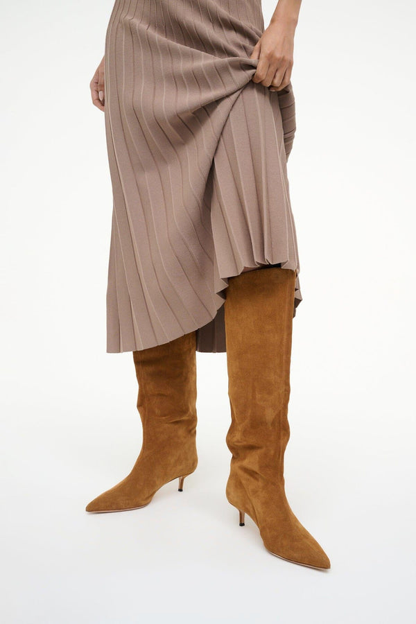 Staud SEBASTIAN KITTEN HEEL BOOT TAN