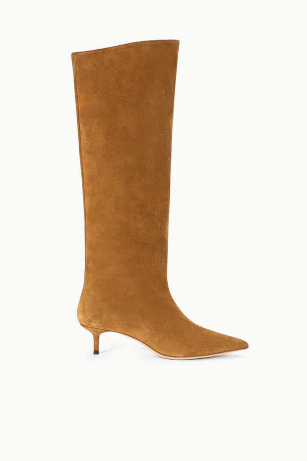 staud SEBASTIAN KITTEN HEEL BOOT TAN