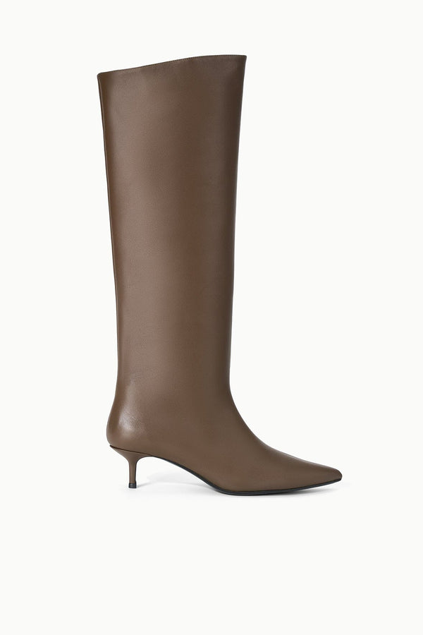 staud SEBASTIAN KITTEN HEEL BOOT TRUFFLE