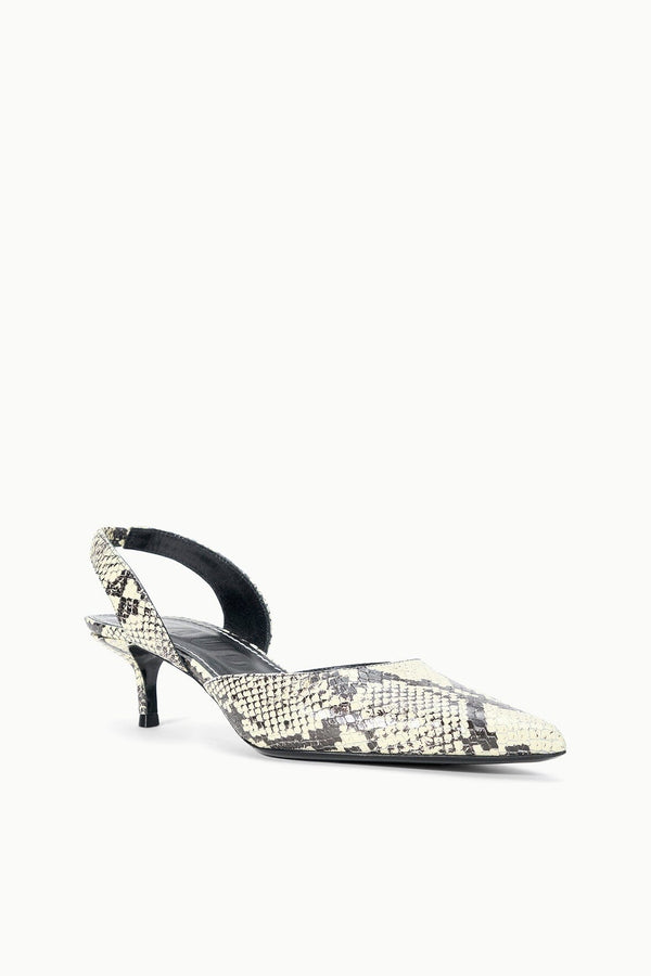 Staud SEBASTIAN SLINGBACK WHITE SNAKE