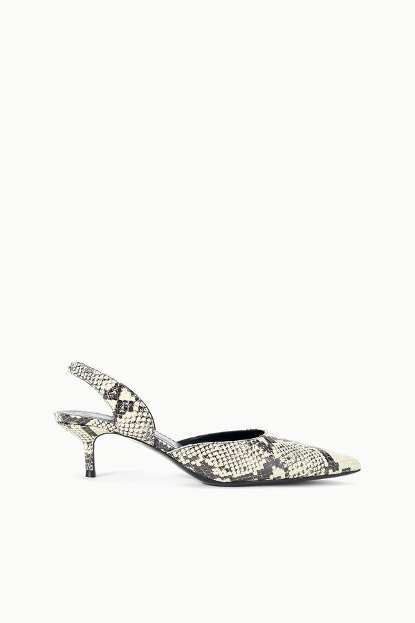 staud SEBASTIAN SLINGBACK WHITE SNAKE