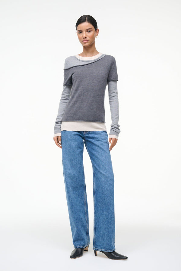 Staud SERA TOP HEATHER GREY MULTI