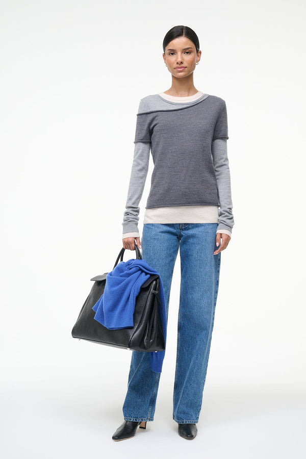 Staud SERA TOP HEATHER GREY MULTI