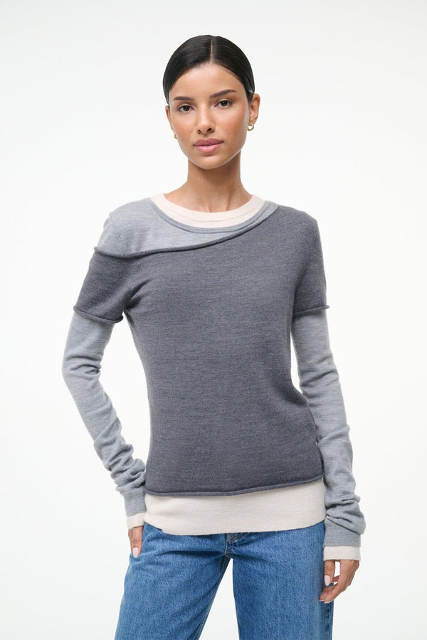 staud SERA TOP HEATHER GREY MULTI