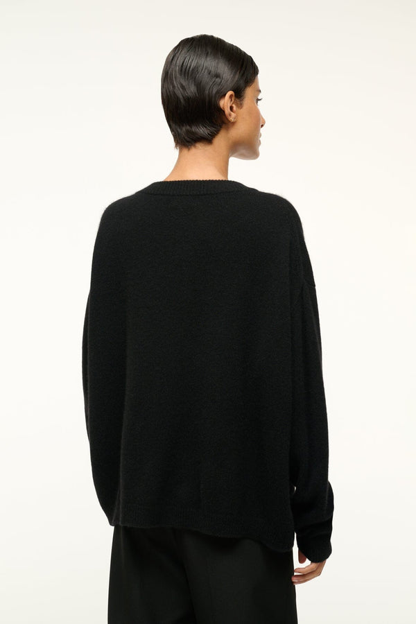 Staud SERRANO CASHMERE RELAXED CREW BLACK