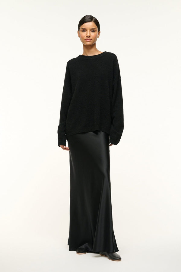 Staud SERRANO CASHMERE RELAXED CREW BLACK