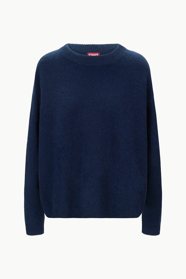 Staud SERRANO CASHMERE RELAXED CREW NAVY