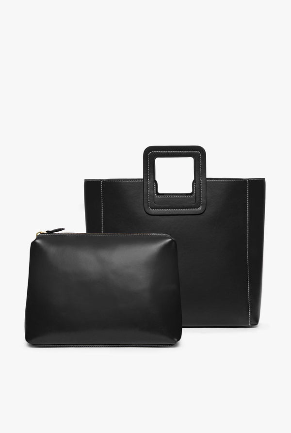Staud SHIRLEY LEATHER BAG BLACK