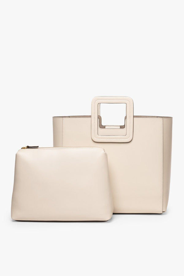 Staud SHIRLEY LEATHER BAG CREAM