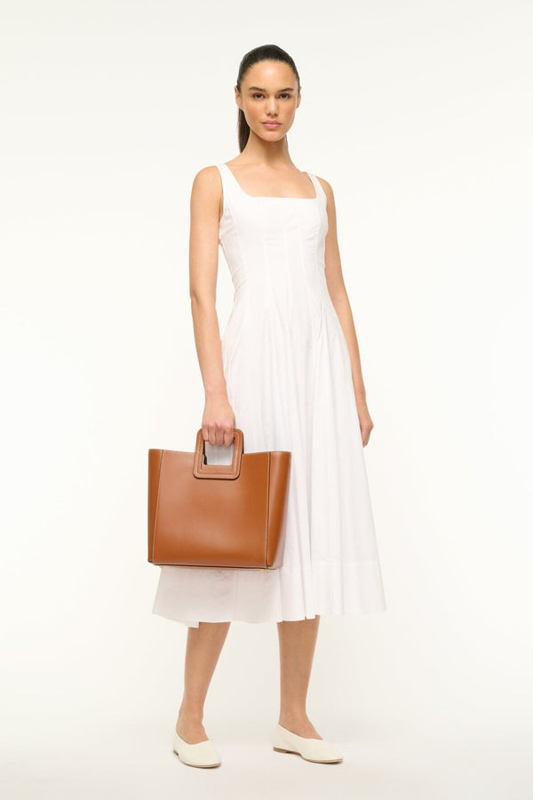 Staud SHIRLEY LEATHER BAG SADDLE