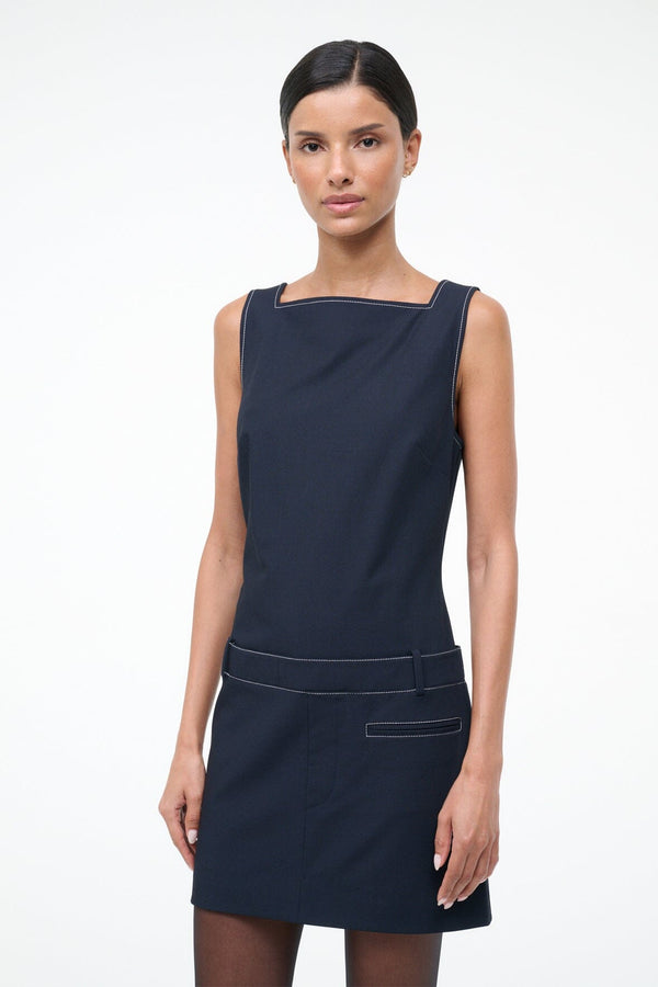 Staud SKYLA DRESS NAVY