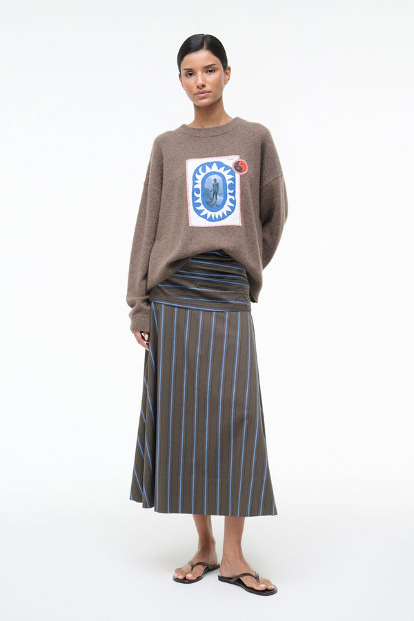 staud SOL SKIRT HUNTINGTON STRIPE