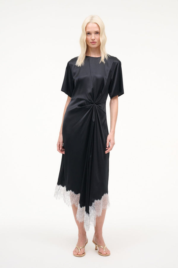 Staud SONOMA SILK DRESS BLACK