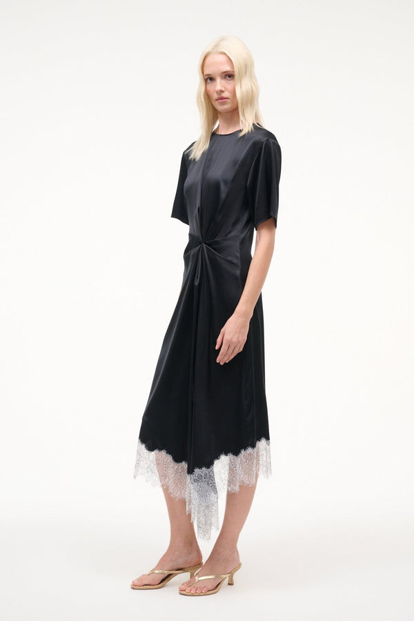 Staud SONOMA SILK DRESS BLACK