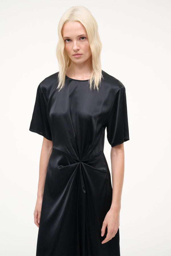Staud SONOMA SILK DRESS BLACK