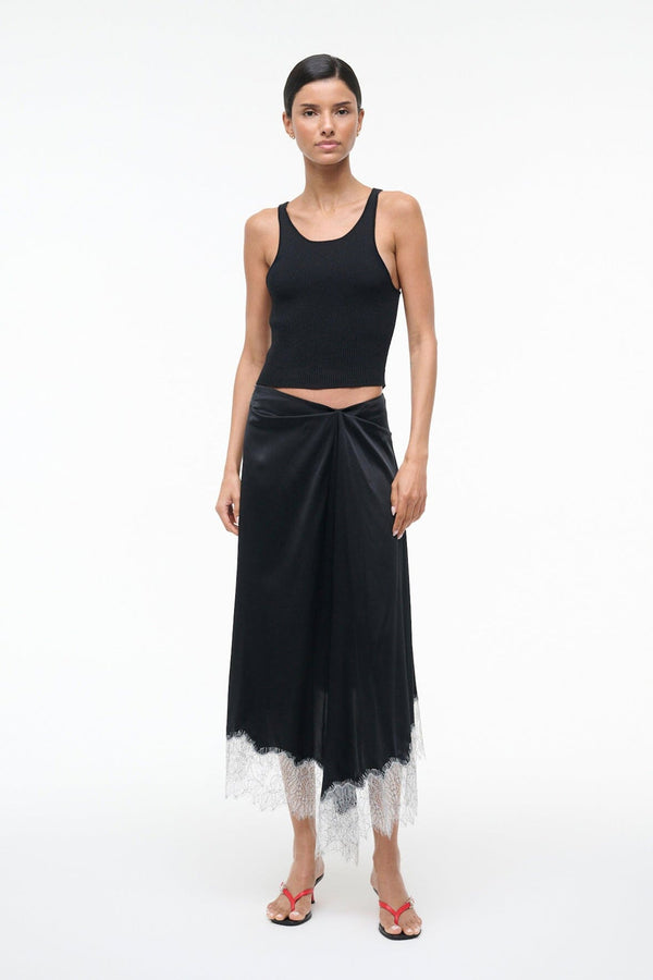 Staud SONOMA SILK SKIRT BLACK