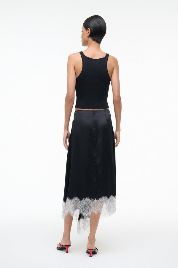 Staud SONOMA SILK SKIRT BLACK