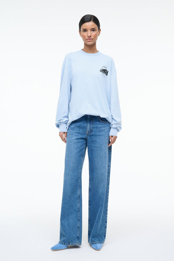 staud ST. REGIS LONG SLEEVE TEE GLACIER