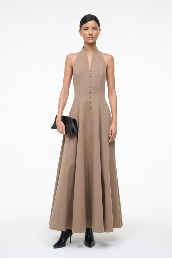 staud STELLA DRESS TAUPE