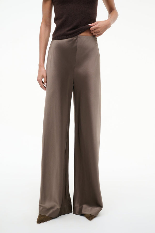 Staud STROLL SILK PANT TRUFFLE