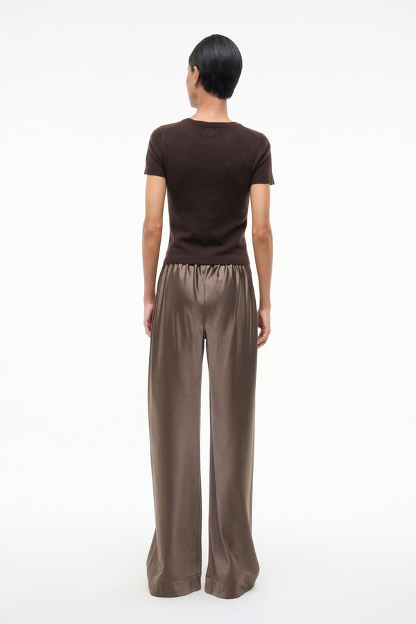 Staud STROLL SILK PANT TRUFFLE