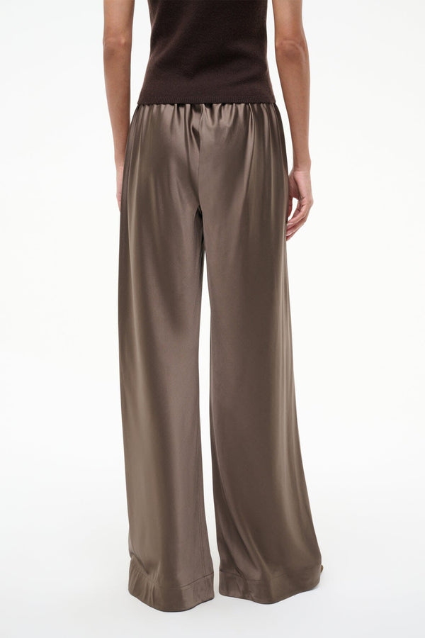 Staud STROLL SILK PANT TRUFFLE
