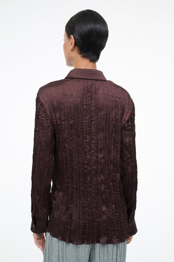 Staud SUKI SHIRT EARTH PLISSE