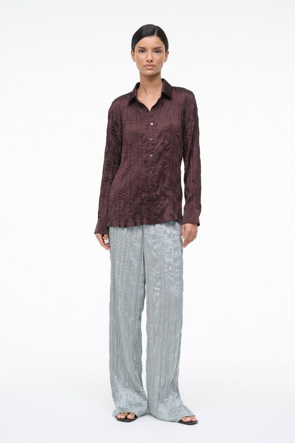 Staud SUKI SHIRT EARTH PLISSE