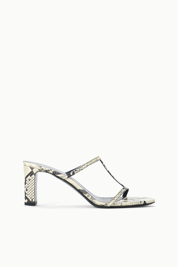 staud TALITA HEEL WHITE SNAKE