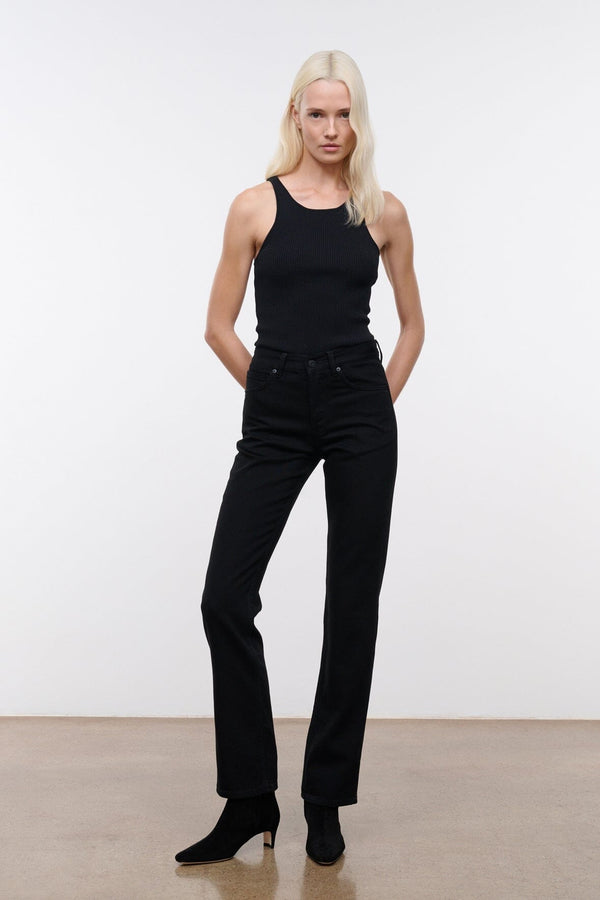 staud TEDDY STRAIGHT JEAN BLACK