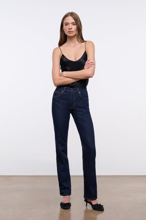 staud TEDDY STRAIGHT JEAN INDIGO